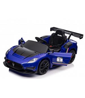 Maserati MC20 GT2, 12V, 4 MOTORES, RC, ruedas goma, asiento cuero, azul INDA580-RA-QLS-8601